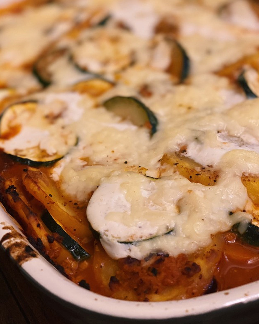 Veganes Zucchinie Moussaka