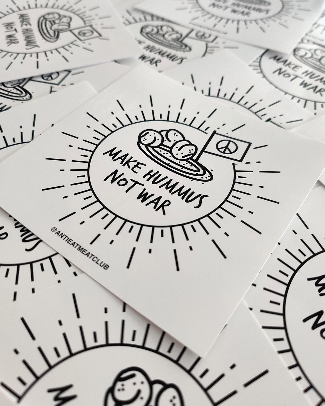 Make Hummus Not War Sticker
