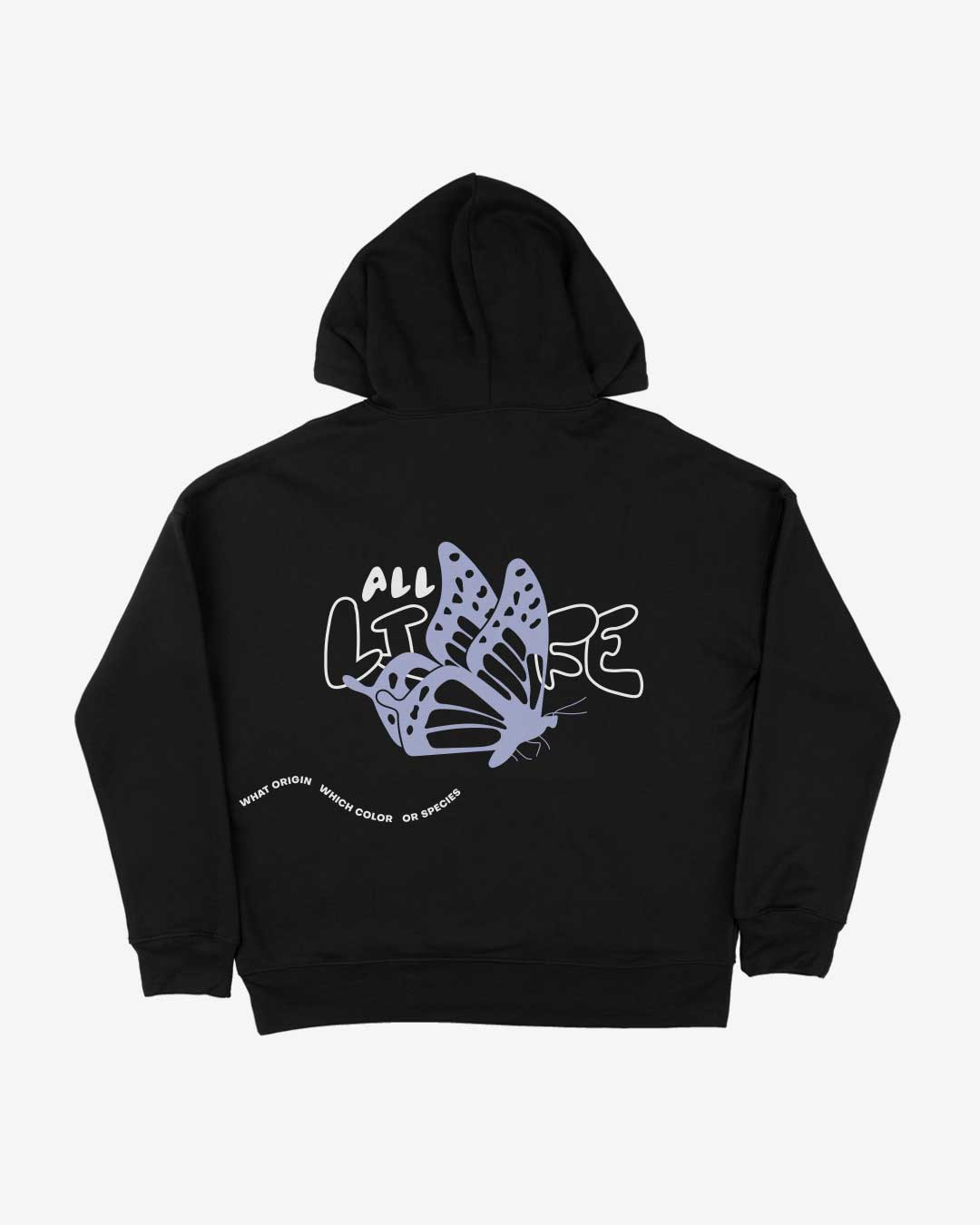 all species hoodie schwarz back