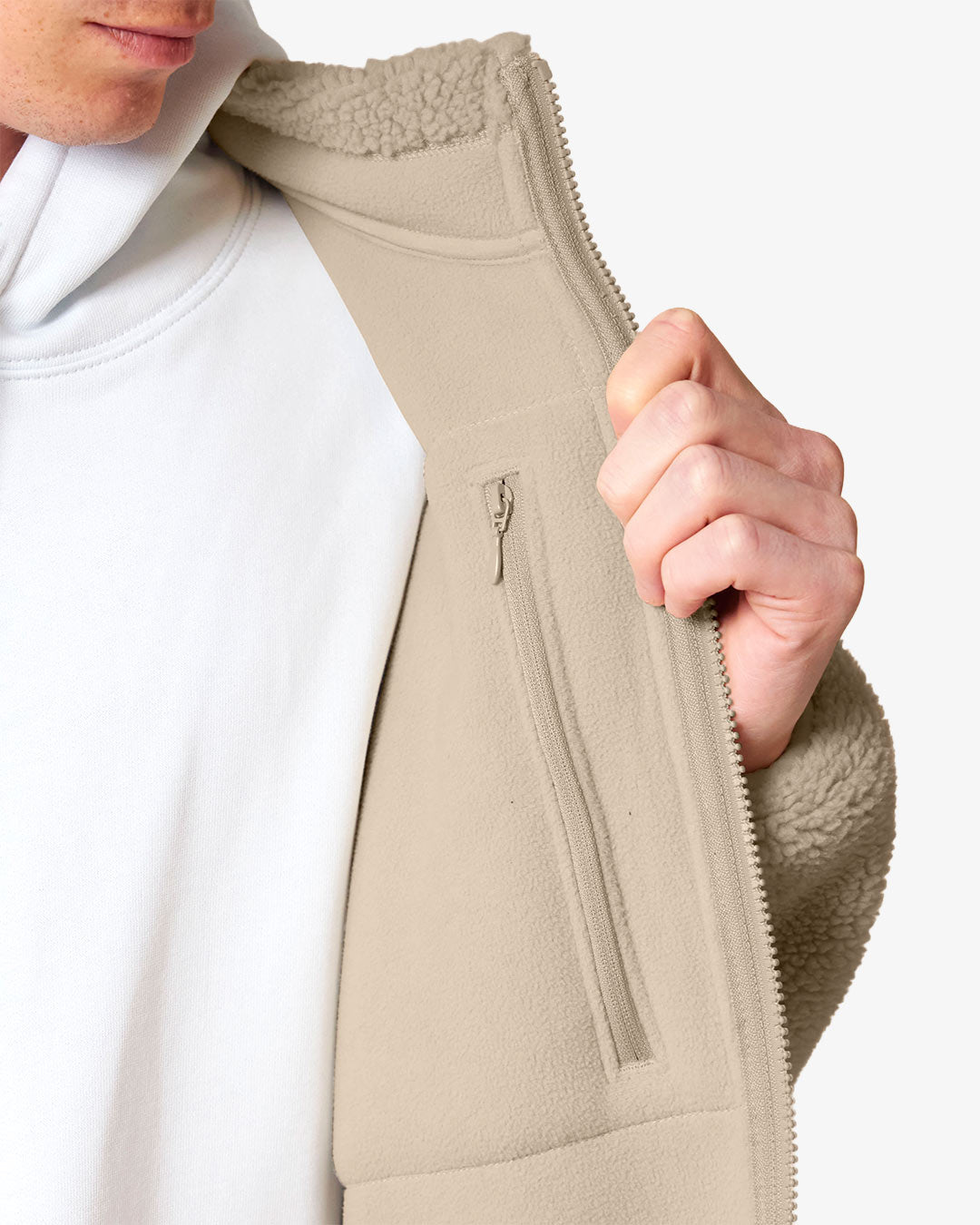 EARTH & US CLUB Iconic Label Organic Sherpa Jacke