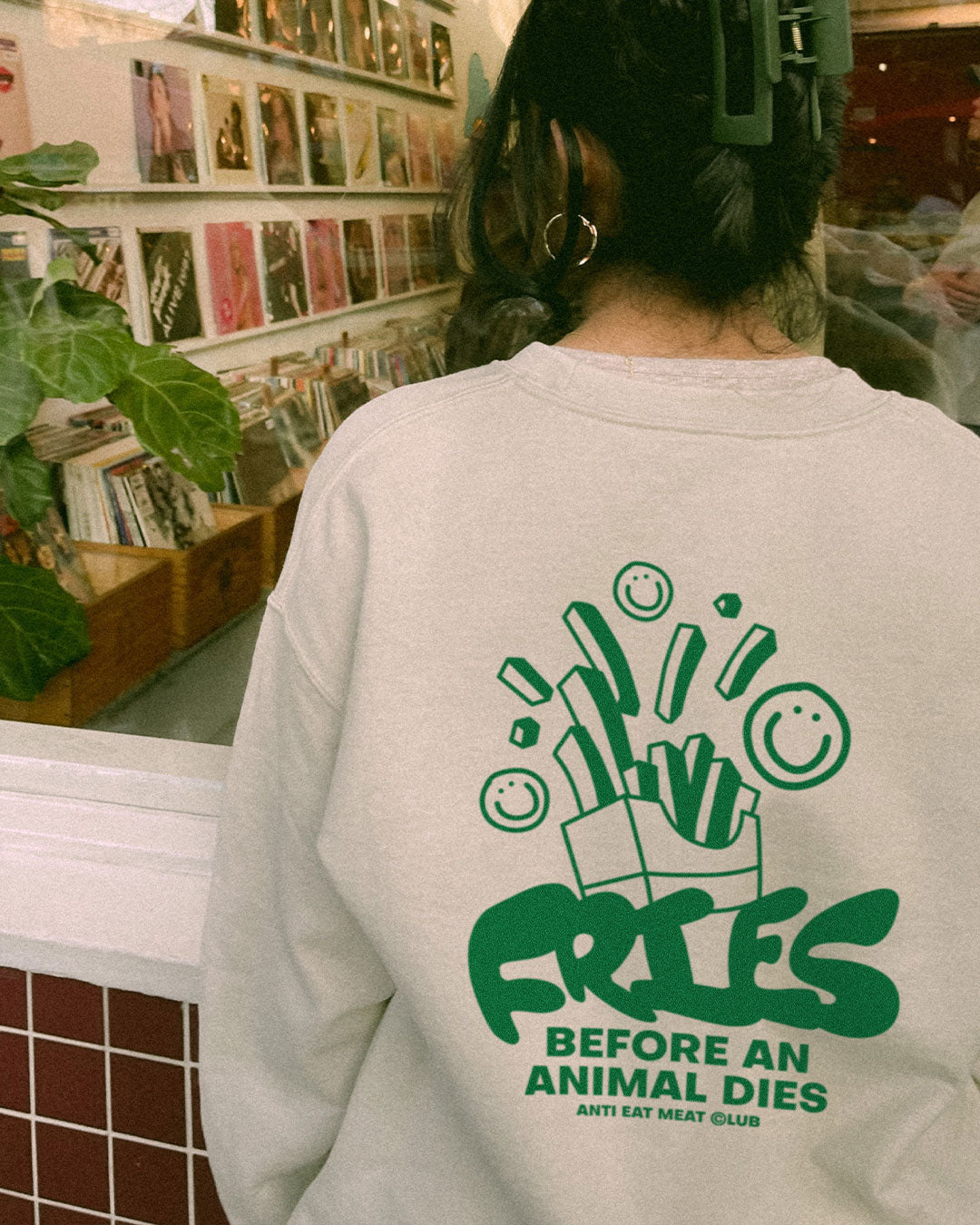 Fries Before An Animals Dies Organic Sweatshirt