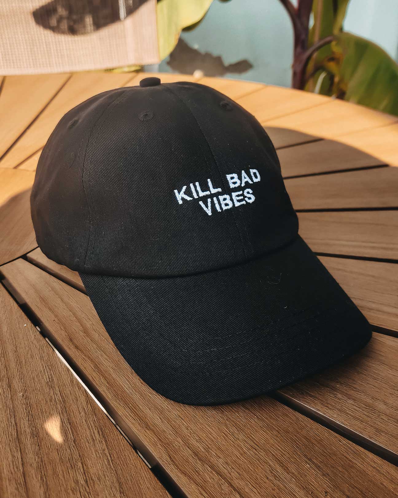 Kill Bad Vibes Not Animals Organic Dad Cap