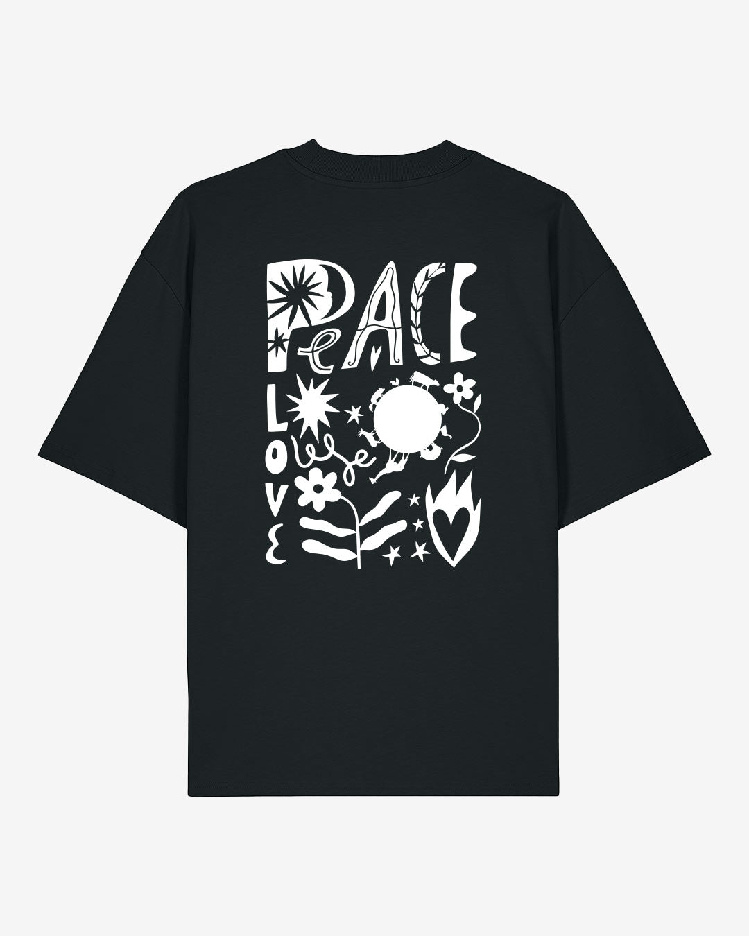 Peace And Love Oversized Organic Shirt