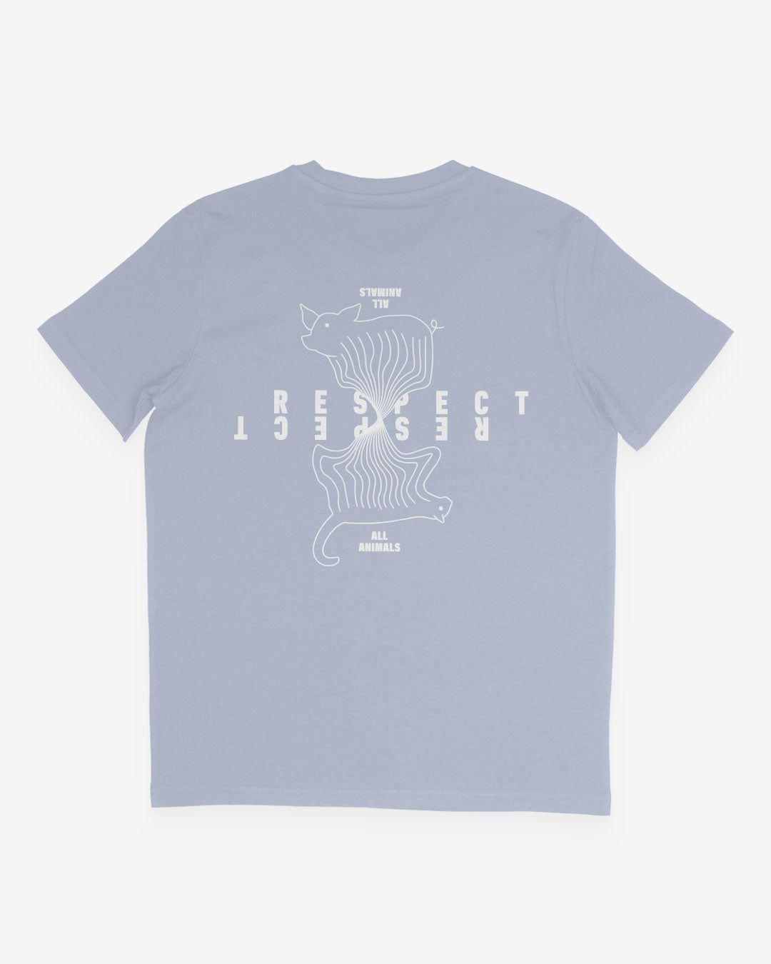 respect all animals shirt hellblau