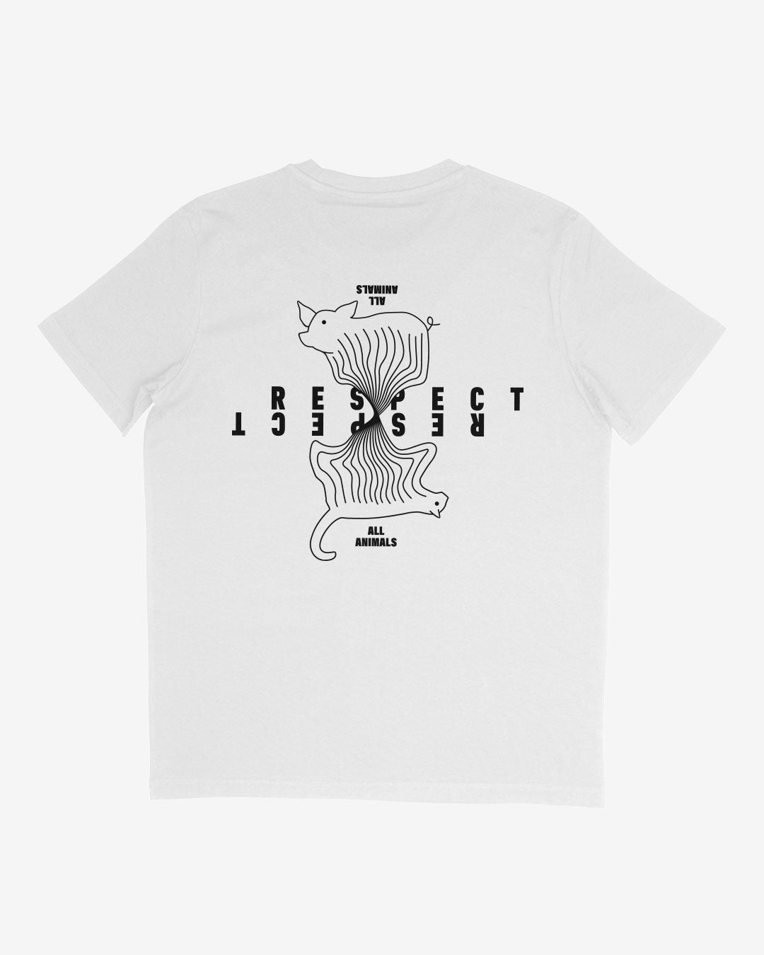 respect all animals shirt weiss