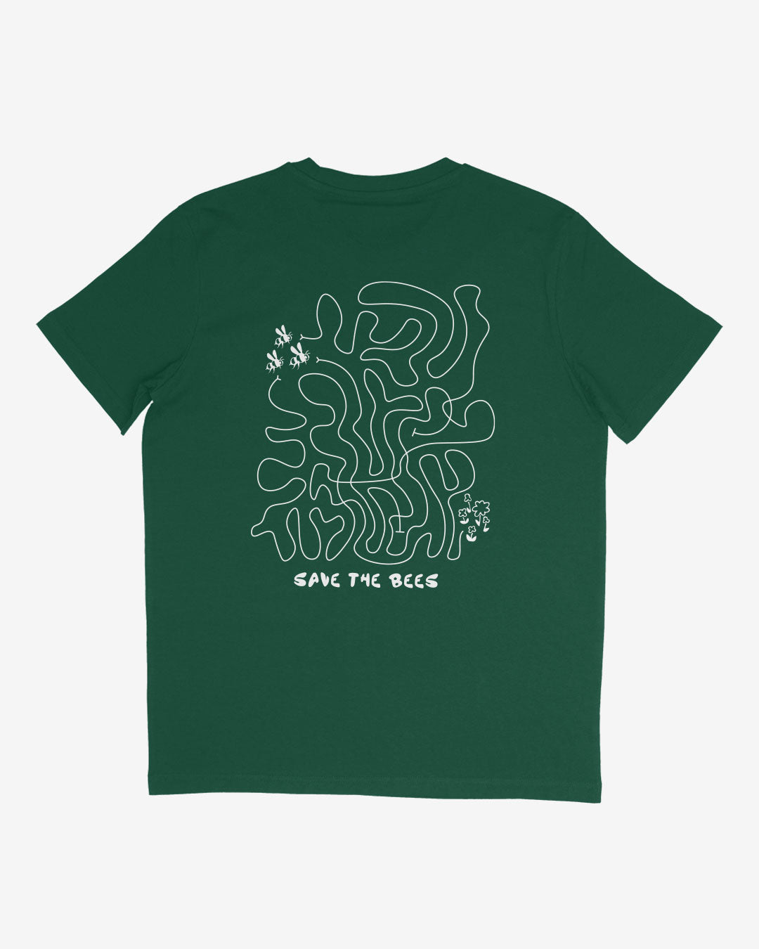 save the bees organic shirt grün back