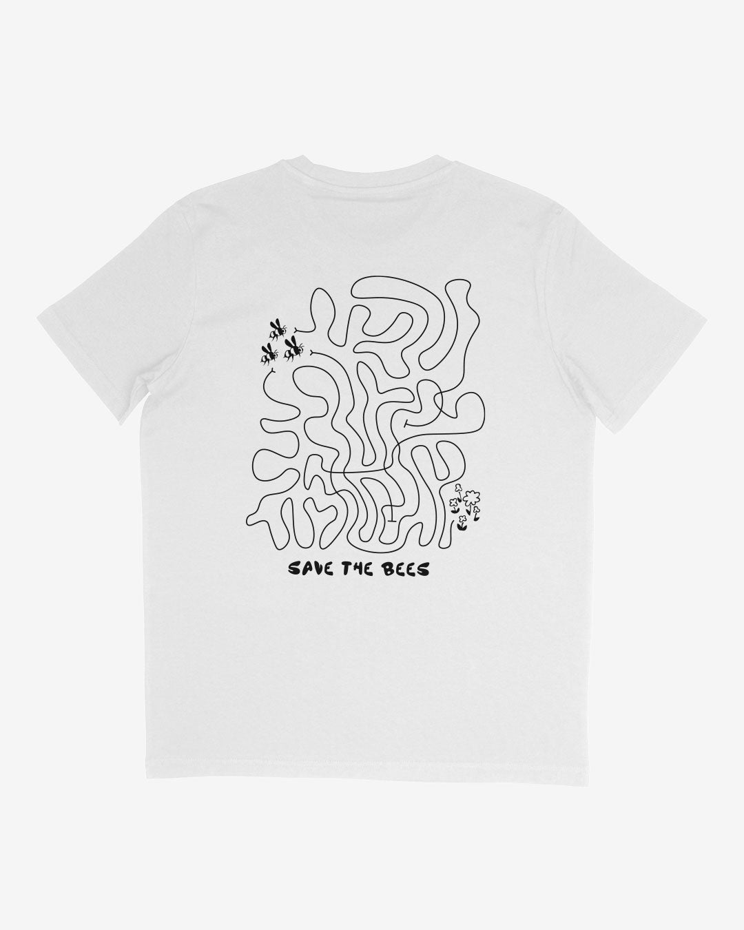 save the bees organic shirt weiss back