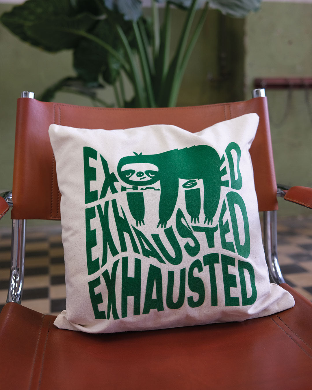 Exhausted Fair Trade Kissenbezug 40x40cm