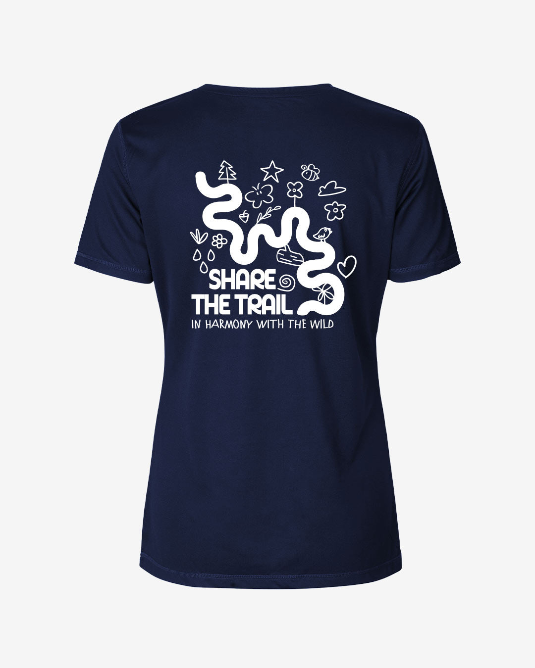 Share The Trail recyceltes tailliertes Performance T-Shirt