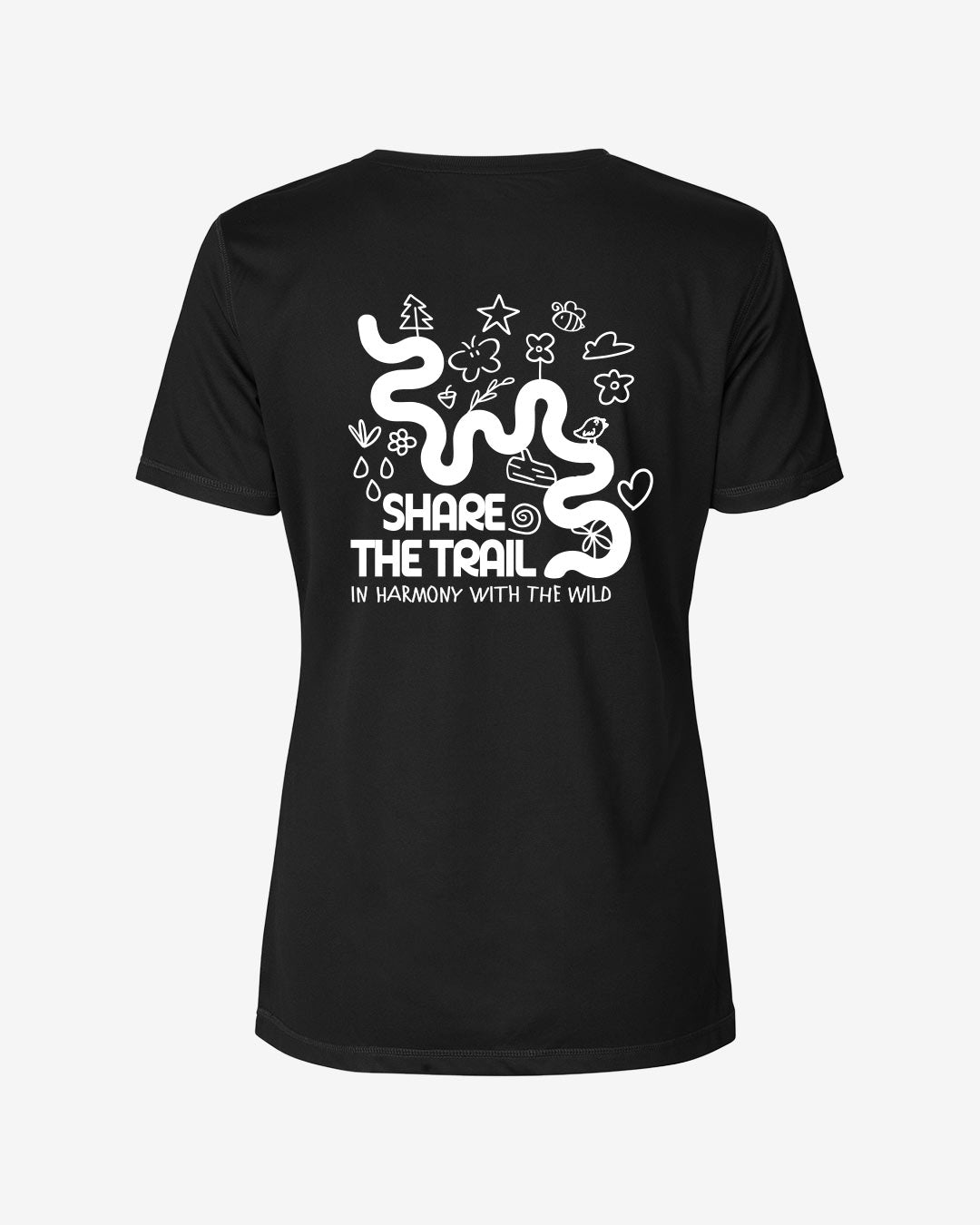 Share The Trail recyceltes tailliertes Performance T-Shirt
