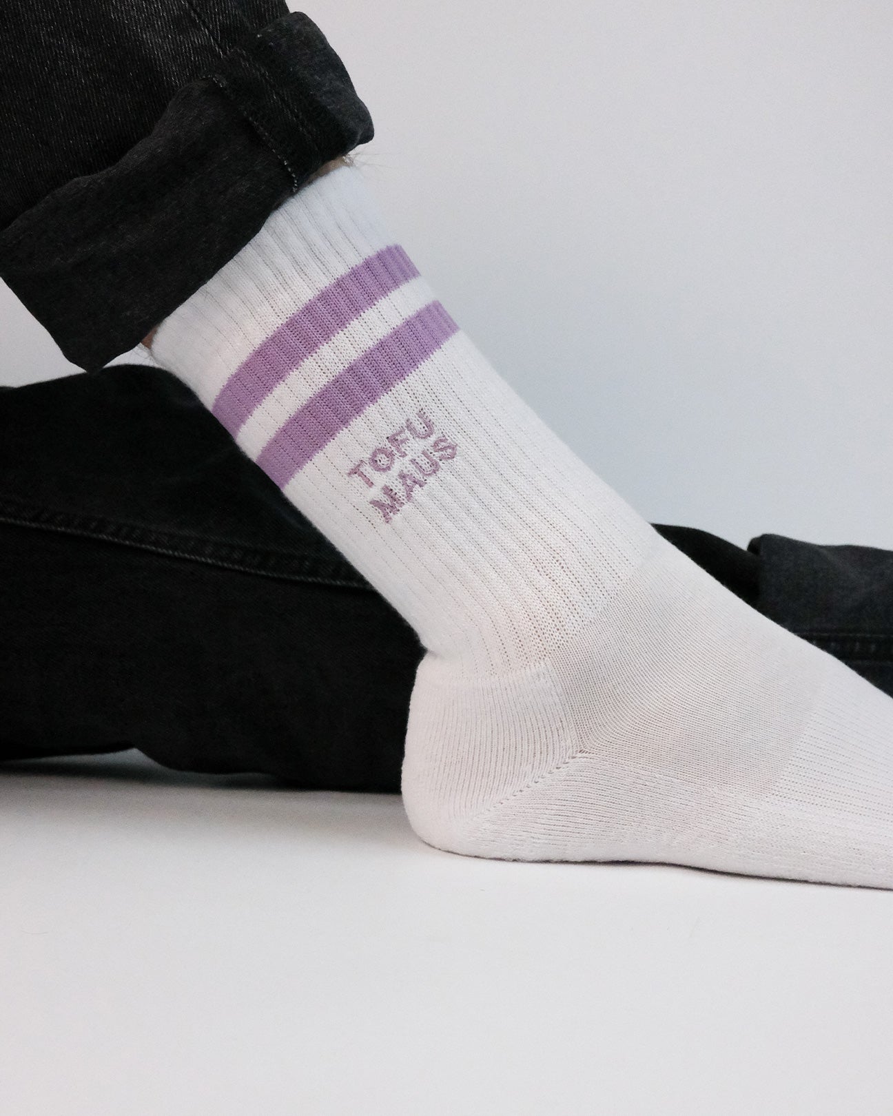 Tofu Maus bestickte Socken aus Bio-Baumwollmix