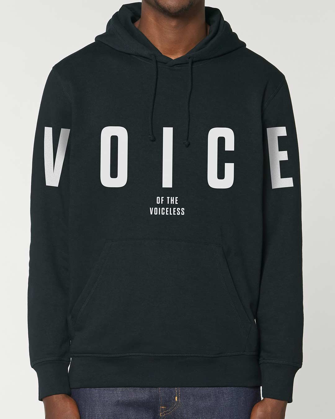 voice-of-the-voiceless-organic-hoodie-schwarz